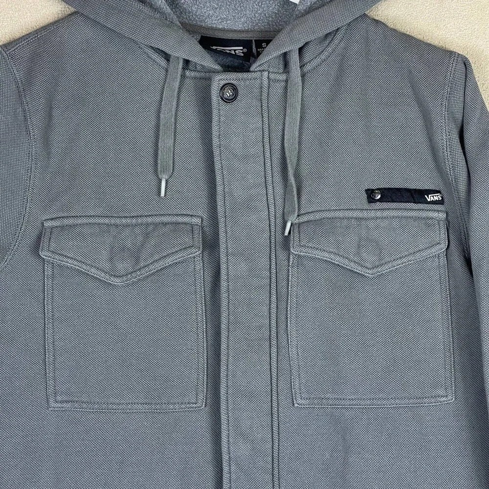 Vans Mens S Hoodie Jacket Full Zip & Snap Closure‎ Pockets - Picture 3 of 13
